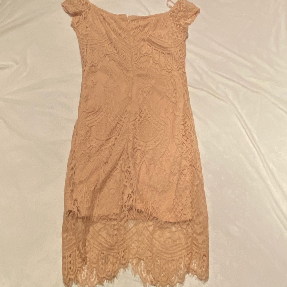 Love, Fire off the shoulder blush dress - Picture 7 of 8